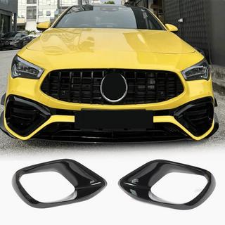 Front bumper extensions (for CLA45 AMG 2019-2022, ABS) photo 1