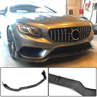 Front Bumper Lip V3 Add-on (for AMG-Line 2015-2018, Carbon) photo 2