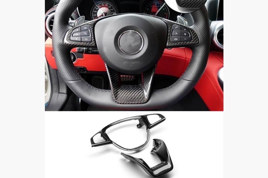 Mercedes GLA X156 2014-2019 Steering Wheel Cover Carbon Photo 1