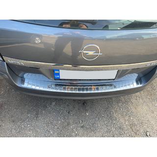 Rear Bumper Protector OmsaLine Gloss (SW, Stainless Steel) Opel Astra H 2004-2013 photo 4