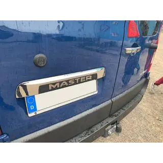Stainless steel trim above license plate photo 3