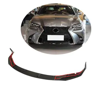 Front Bumper Lip Spoiler (for GS F 2015-2020, Carbon) photo 1