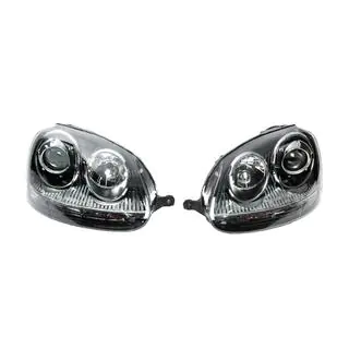 Front headlights with projector lens Black (2 pcs) Volkswagen Golf 5 2003-2009 photo 2