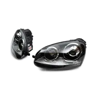 Front headlights with projector lens Black (2 pcs) Volkswagen Golf 5 2003-2009 photo 1
