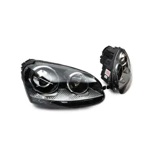 Front headlights with projector lens Black (2 pcs) Volkswagen Golf 5 2003-2009 photo 3