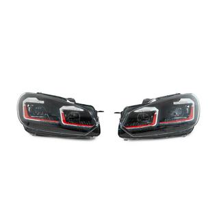 Front headlights Golf 7 Style Red (without control units, 2 pcs) Volkswagen Golf 6 2008-2014 photo 2