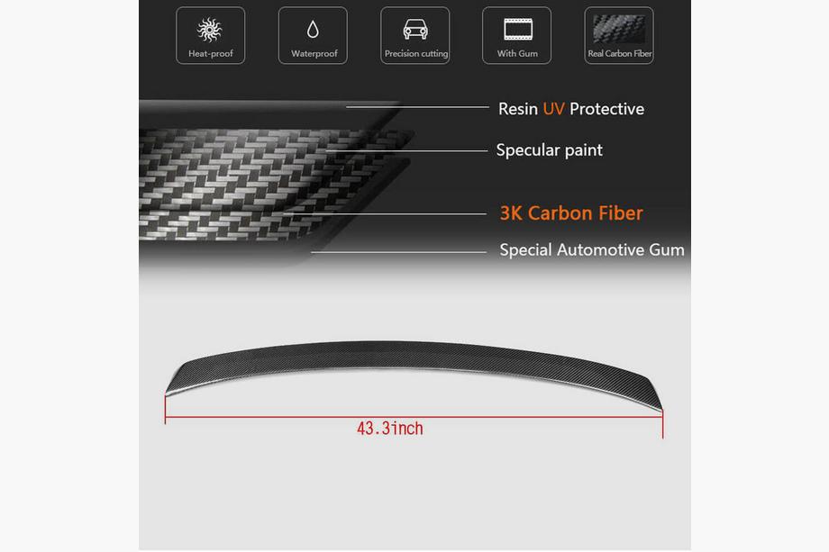 Infiniti Q50/Q60 2013-2024 V1 Rear Window Spoiler (for Q50, Carbon) Photo 5