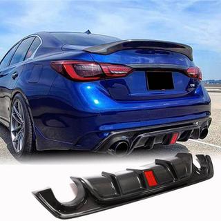 Rear Bumper Diffuser V4 (for Q50 Base/Sport 2018-2023, Carbon) Infiniti Q50/Q60 2013-2024 photo 2