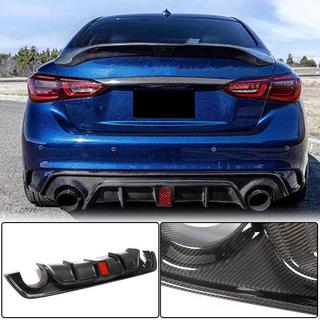Rear Bumper Diffuser V4 (for Q50 Base/Sport 2018-2023, Carbon) Infiniti Q50/Q60 2013-2024 photo 3