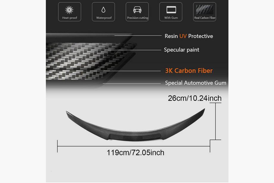 Infiniti Q50/Q60 2013-2024 Spoiler V1 (for Q60 2016-2022, Carbon) Photo 6