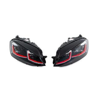 Front Headlights Red FullLed (2012-2017, 2 pcs) Volkswagen Golf 7/E-Golf 2012-2020 photo 1