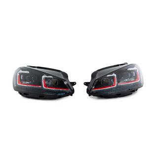 Front Headlights Red FullLed (2012-2017, 2 pcs) Volkswagen Golf 7/E-Golf 2012-2020 photo 2