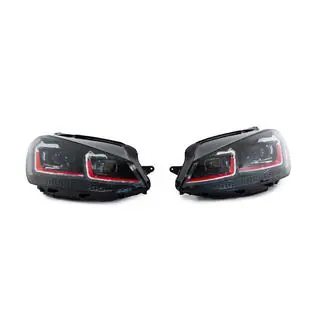 Front Headlights Red FullLed (2012-2017, 2 pcs) Volkswagen Golf 7/E-Golf 2012-2020 photo 2