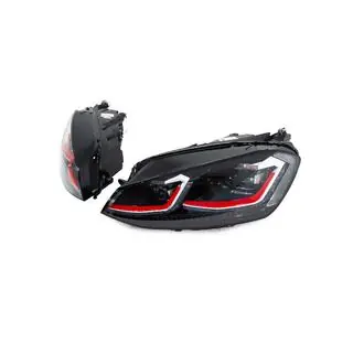 Front Headlights Red FullLed (2012-2017, 2 pcs) Volkswagen Golf 7/E-Golf 2012-2020 photo 4