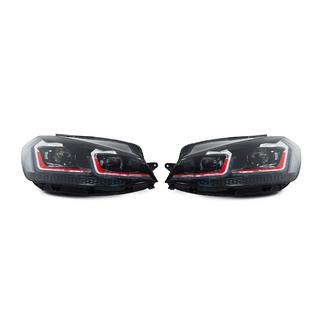 Front Headlights Red (2017-2020, 2 pcs) Volkswagen Golf 7/E-Golf 2012-2020 photo 2