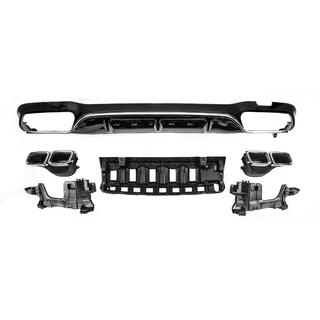 Rear Diffuser with Tips E63-Design Silver (for AMG/AMG-Line 2016-2020) photo 1