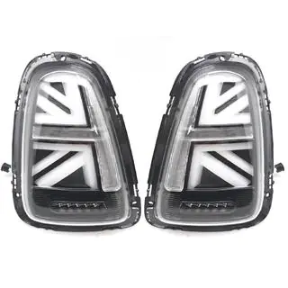 Rear LED Tail Lights Union Jack Black V-2 Style (2 pcs) Mini Cooper R56/57 2006-2014