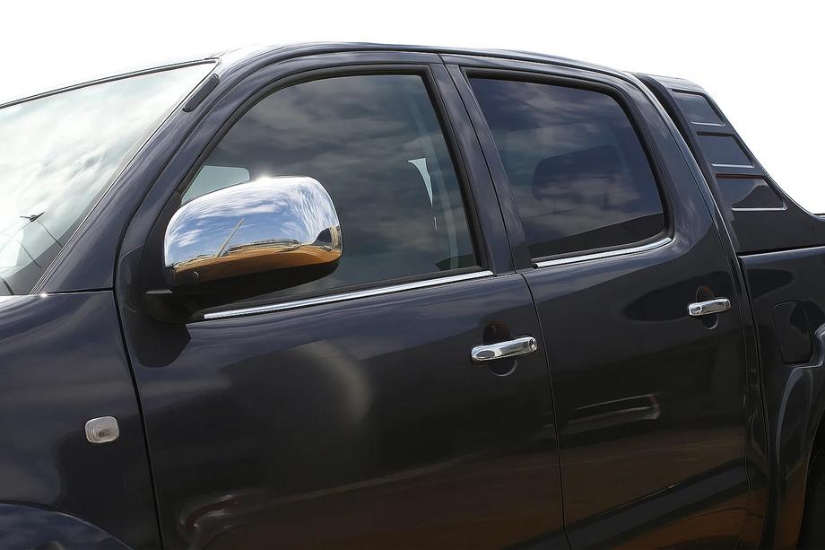 Toyota Hilux 2006-2015 Window Trim Molding (4 pcs, Stainless Steel) Carmos - Turkish Stainless Steel Image
