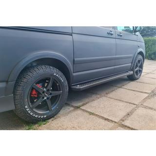 Side Steps Allmond Black (2 pcs, aluminum) Volkswagen T5 Transporter 2003-2010 photo 1