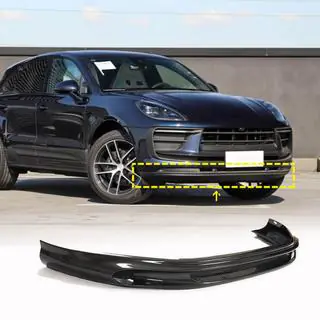 Front Bumper Lip Spoiler (2022+, Carbon) Porsche Macan 2014-2024 photo 1