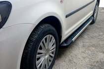 Volkswagen Caddy 2004-2010 Side Steps Red-style (2 pcs, Aluminum) photo 1