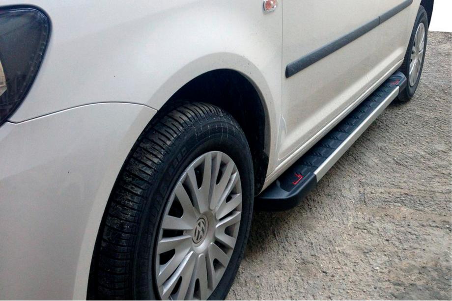 Volkswagen Caddy 2004-2010 Side Steps Red-style (2 pcs, Aluminum) Image