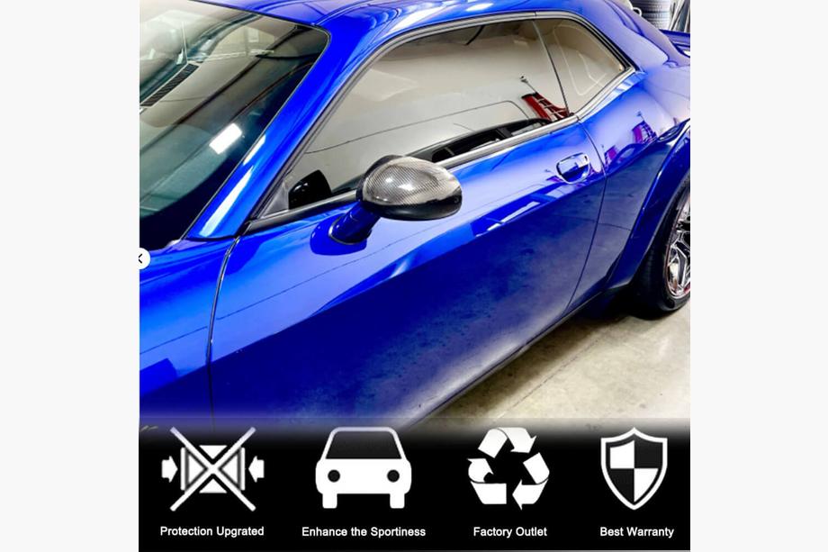 Dodge Challenger 2008-2023 Mirror Covers (Carbon) Photo 2