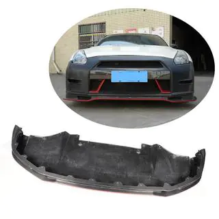 Front Bumper Lip Spoiler (2009-2015, Carbon) Nissan GT-R 2008-2025 photo 1