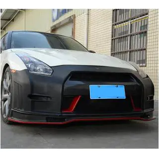 Front Bumper Lip Spoiler (2009-2015, Carbon) Nissan GT-R 2008-2025 photo 2