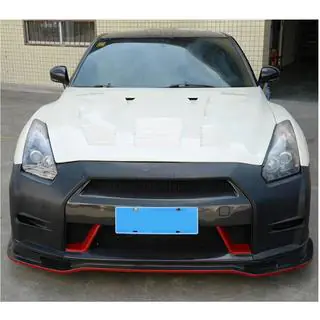 Front Bumper Lip Spoiler (2009-2015, Carbon) Nissan GT-R 2008-2025 photo 3