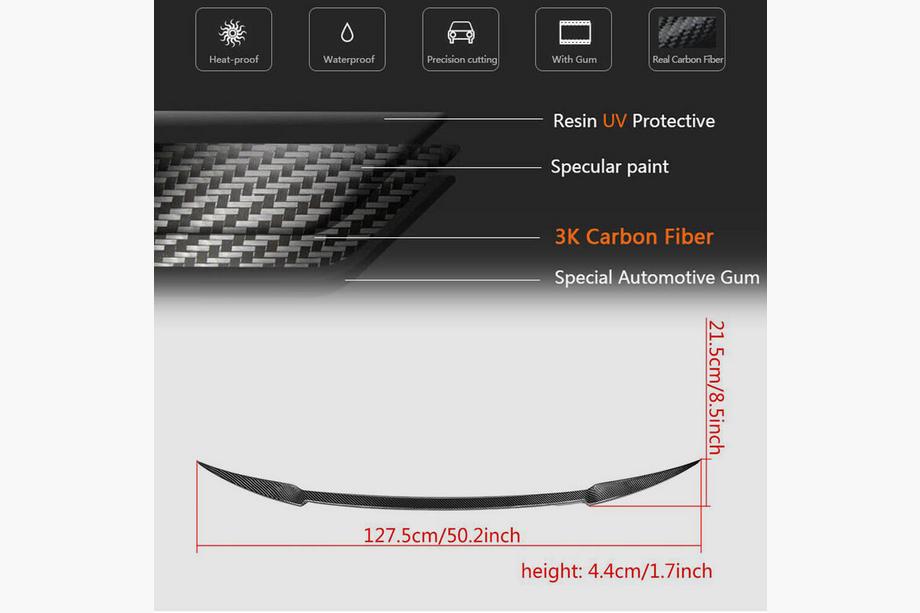 Maserati Quattroporte 2013-2023 Spoiler V3 (Carbon) Photo 6