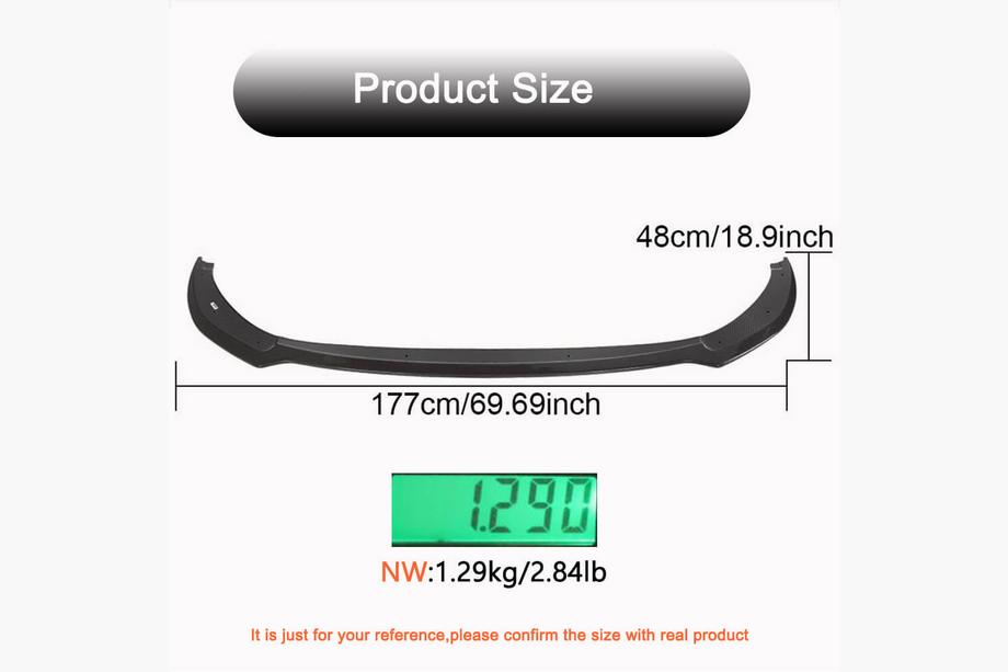 Kia Stinger 2017-2023 Front Bumper Lip Spoiler (Carbon) Photo 4