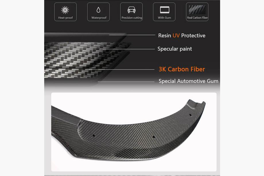 Kia Stinger 2017-2023 Front Bumper Lip Spoiler (Carbon) Photo 5