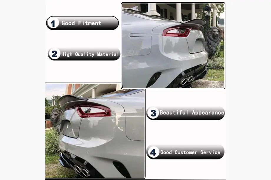 Kia Stinger 2017-2023 Spoiler V2 (Carbon) Photo 3