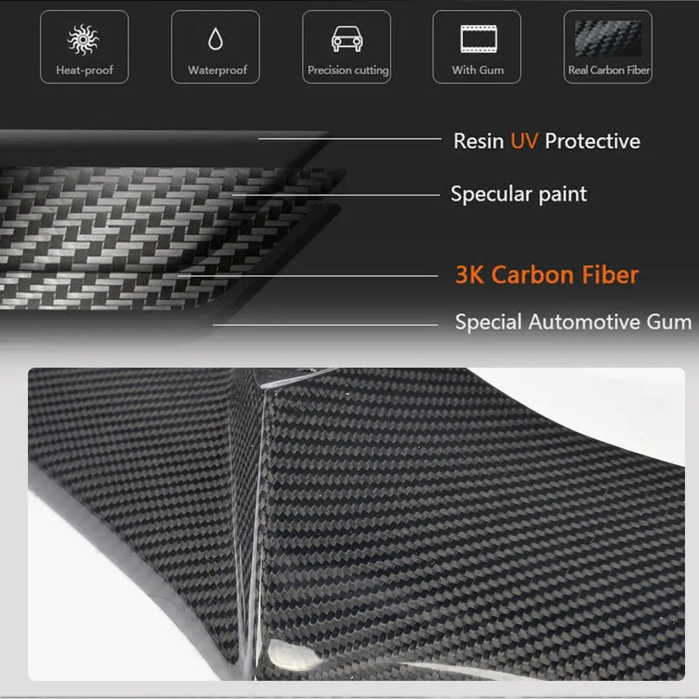 Front Bumper Lip Spoiler (Carbon) Honda Civic Sedan X 2016-2021 photo 4