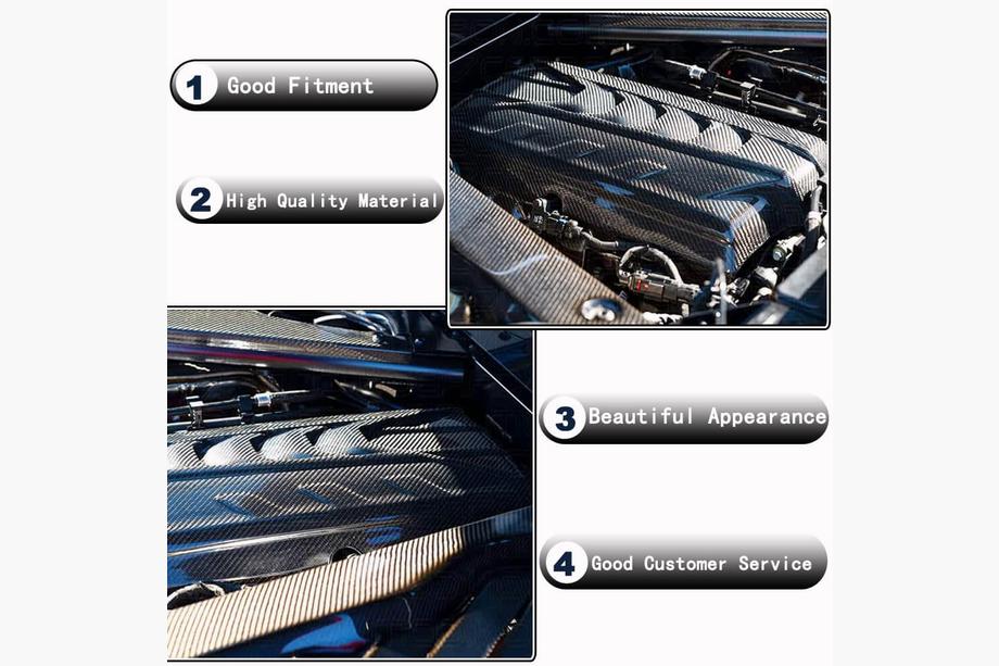 Chevrolet Corvette C8 2019- Engine Cover (2019-2022, Carbon) Photo 3