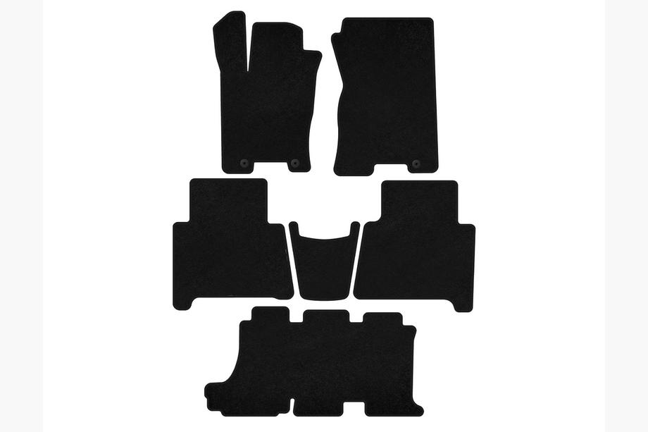Kia Mohave 2008-2016 Textile Floor Mats Classic (3 Rows, Black) Photo 1