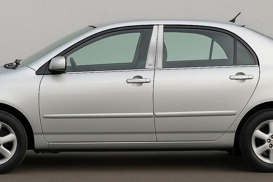 Toyota Corolla 2002-2007 Chrome Pillar Covers (4 pcs, Stainless Steel) Image