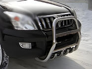 Toyota Land Cruiser Prado 120 2002-2009 High bull bar (stainless steel) photo 1