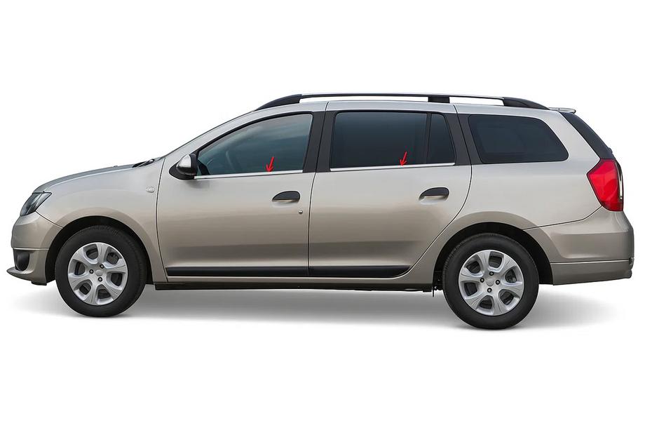 Renault Logan MCV 2013-2022 Window Trim Stainless Steel (4 pcs) Image