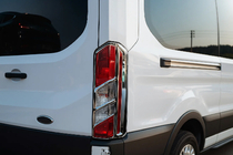 Ford Transit 2014- Chrome Tail Light Covers (2 pcs, plastic) photo 1