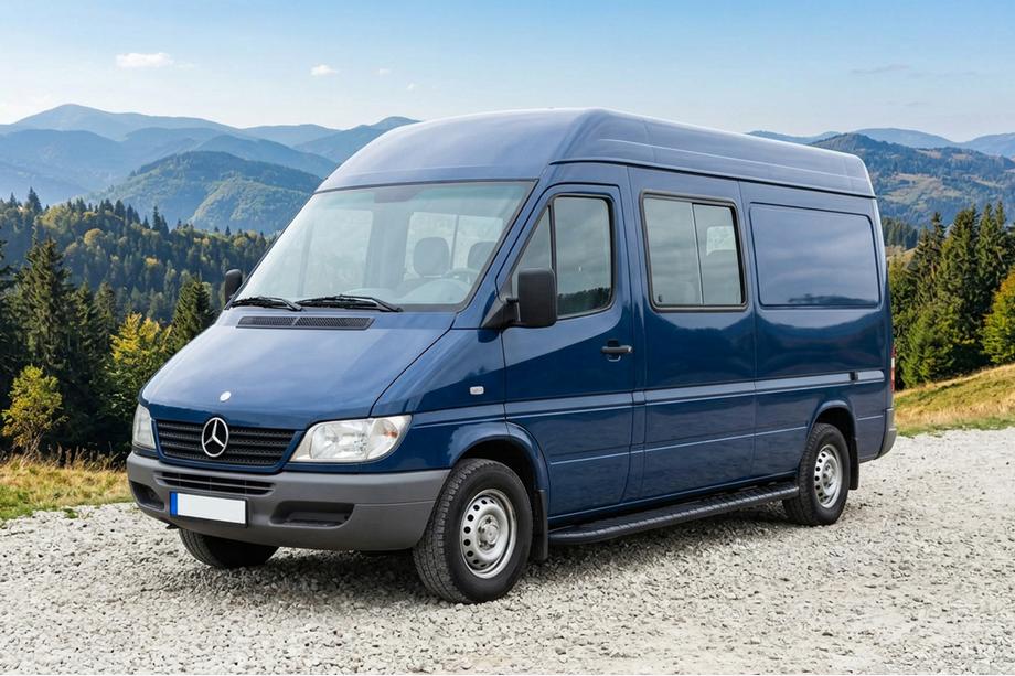 Mercedes Sprinter W901/902/903/904/905 1995–2006 Side Steps Bosphorus Black (2 pcs, Aluminum) Image