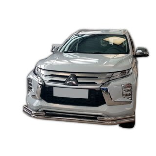 Front bumper guard ST085 (2020+, stainless steel) Mitsubishi Pajero Sport 2015- photo 2