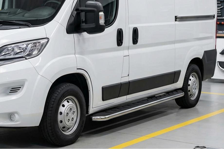 Fiat Ducato 2006-2025 Side Steps Maydos V1 (2 pcs, Aluminum & Stainless Steel) Image