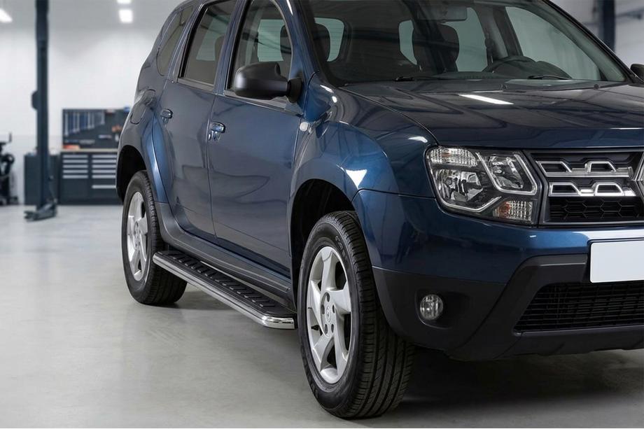 Renault Duster 2008–2017 Side Steps Maydos V1 (2 pcs, Aluminum & Stainless Steel) Image