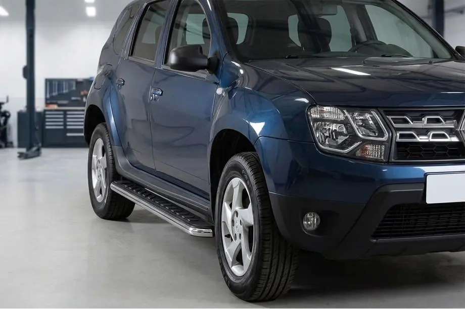 Renault Duster 2008–2017 Side Steps Maydos V1 (2 pcs, Aluminum & Stainless Steel) Image