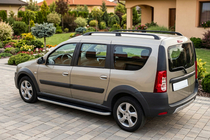 Renault Logan MCV 2005-2013 Side Steps Tayga Grey (2 pcs, Aluminum) photo 1