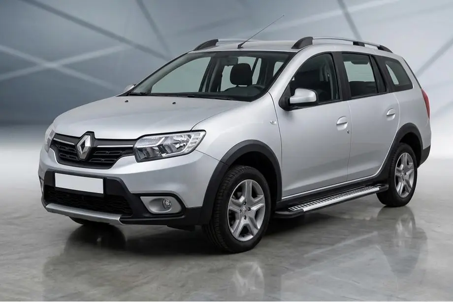 Renault Logan MCV 2013-2022 Side Steps Line (2 pcs, Aluminum) Image