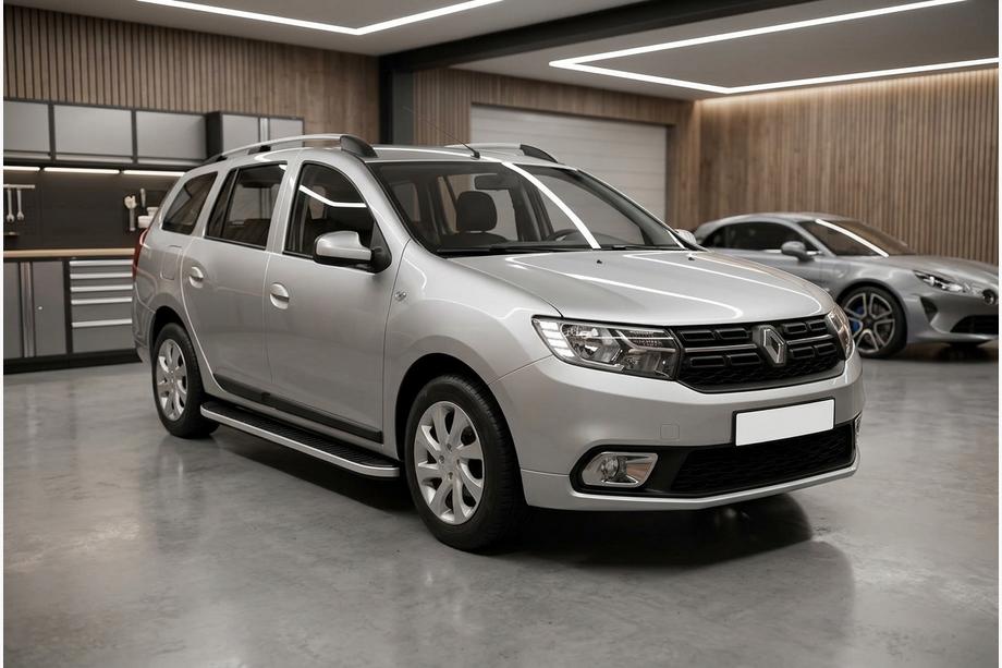 Renault Logan MCV 2013-2022 Side Steps Tayga Grey (2 pcs, Aluminum) Image