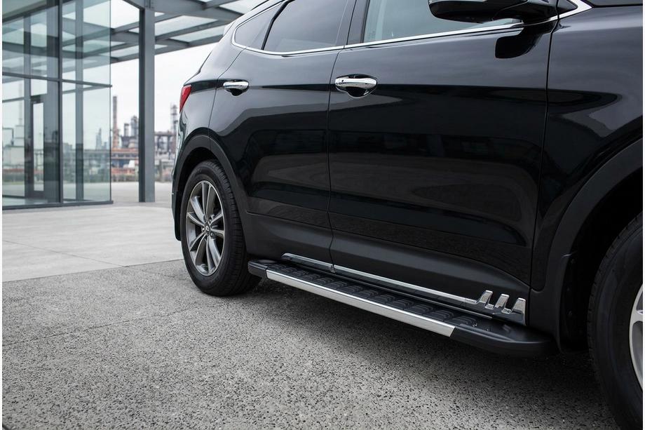 Hyundai Santa Fe 3 2012-2018 Side Steps RedLine V1 (2 pcs, Aluminum) Image